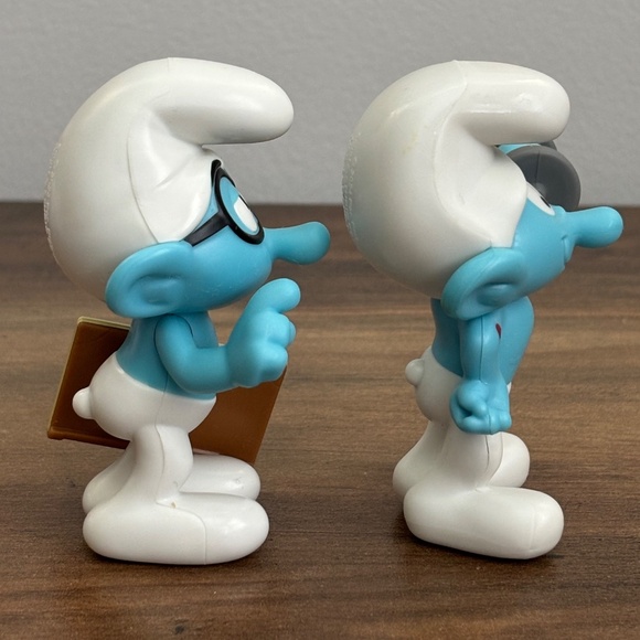 The Smurfs BRAINY & HEFTY Kids Meal Toy Figures Burger King 2024 Cake Toppers - Picture 7 of 10